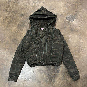 Chaqueta con capucha para hombre con diseño de camuflaje moderno, triple capa, con cremallera y forro acolchado de poliéster, sudadera con capucha de 3 capas con cremallera para hombre. - Product Image 1