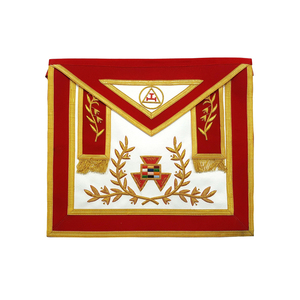 Tablier Cérémonial Ancien Prêtre Haut de la Ligne, en Velours Rouge et Satin Blanc, Broderie Dorée, Régalia du Chapitre Royal Arch, Tabliers Élégants du Royal Arch - Product Image 1