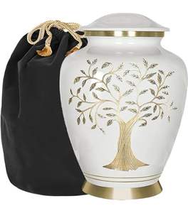 Urna Funeraria de Lujo Negra Estilo Europeo para Cenizas Humanas Adultas, Diseño de Águila y Bandera Americana en Metal Hecho a Mano, Personalizable 200 - Product Image 2