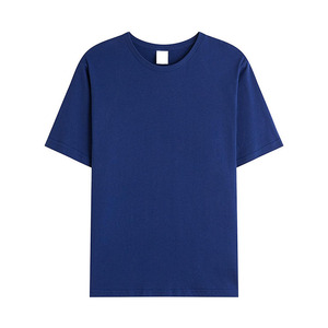 T-shirt décontracté pour homme à manches courtes et col rond en coton 100% avec logo personnalisé, couleur unie, coupe classique, tricoté, teint uni - Product Image 5