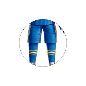 Men's Blue Yellow Ice Hockey Jersey Set Full Sleeve Sublimated Moisture Wicking <b>Athletic</b> Fit Adult Apparel Winter Sport Wear - Product Image 6