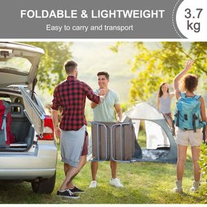 Chaise longue pliante marron à 5 positions inclinables pour l'extérieur, la piscine et le bronzage - Product Image 2