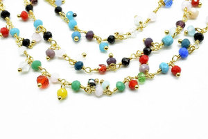 โซ่รูปหัวใจเคลือบทอง 18K ทำจากสแตนเลส 304 พร้อมเคลือบสีสันสดใส กว้าง 5 มม. สำหรับทำสร้อยคอและสร้อยข้อมือ - Product Image 3
