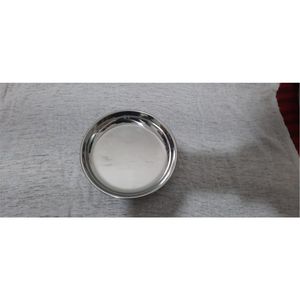 Hammered Stainless Steel Decorative Serving Tray Round Silver Metal Food Platters Luxury Wedding Event Catering Charger <b>Plate</b> - Product Image 2