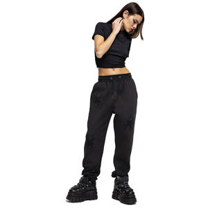 Pantalon de jogging mi-taille pour femme, hiver, avec poches, logos brodés, étiquettes personnalisées, 100% coton biologique - Product Image 2