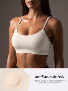 Solid Performance Camisole Ladies Exercise Bralette Skinny Strap <b>Open</b> Back Training Wear Private Label Manufacture Top - Product Image 3