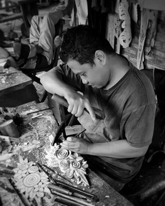 Lit en bois massif tête de lit rembourrée peinte en blanc lit King Size meubles fabriqués meubles indonésiens pour villa hôtel chez l'habitant - Product Image 4