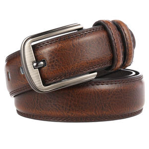 Cinturón Formal de Cuero Negro, Hebilla de Acero Rectangular, Moldeado en una Sola Pieza, Cinturón de Vestir Duradero para Hombre - Product Image 5