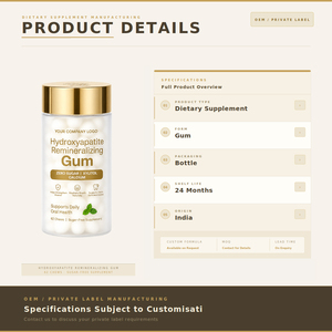 Gommes vitaminées reminéralisantes à l'hydroxyapatite, marque privée personnalisée, avec xylitol et calcium, soutien immunitaire, 60 pièces par sachet - Product Image 3