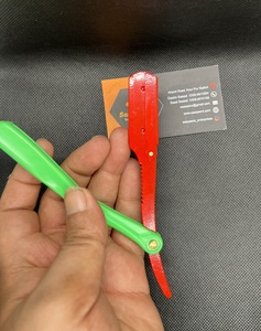 High Quality Luxury Stainless Steel Folding Straight <b>Razor</b> Plastic Handle Single Blade Barber Use Shaving Tool <b>for</b> <b>Men</b> - Product Image 3