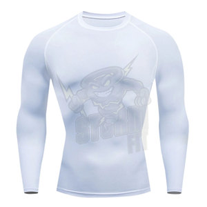 <b>men</b> compression shirt long sleeve gym workout fitted training top quick dry <b>stretch</b> sportswear comfort wear - Product Image 6