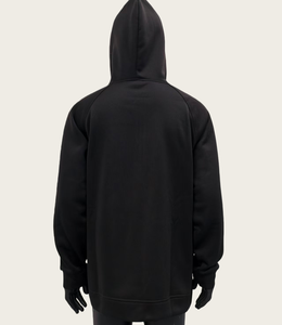 Sudadera con Capucha y Cierre de Cremallera de un Cuarto para Hombre, Color Negro, con Bolsillos, Corte Regular, Estilo Casual para Otoño, Material de Felpa - Product Image 3