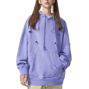 Sudadera con Capucha Personalizable con Logotipo Frontal, Estilo Oversize, Efecto Desgastado, Felpa Francesa, para Mujer, 100% Algodón, para Invierno - Product Image 5