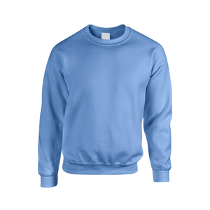 Sweat-shirt à col rond pour homme, couleur unie, coupe classique, tricoté, décontracté, bleu clair, 100% coton, molleton, hiver - Product Image 1