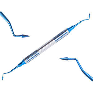 Instrument dentaire composite en titane bleu de qualité supérieure, sculpteur de résine à double extrémité avec poignée ergonomique antidérapante, base Surgi - Product Image 5