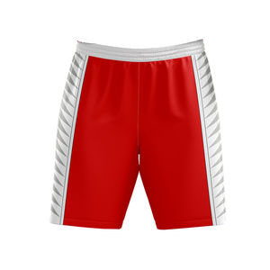Pantalones Cortos Deportivos Rojos para Hombre, con Logotipo Frontal, Cintura Elástica Media, Rayas Laterales Blancas, Secado Rápido, 100% Poliéster, Ropa Deportiva de Verano - Product Image 1
