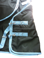 Couverture d'été Premium pour Chevaux, Imperméable et Respirante, en Polyester Rip-Stop 600D avec Doublure Satinée, pour Dressage, avec Protection du Cou, Combo