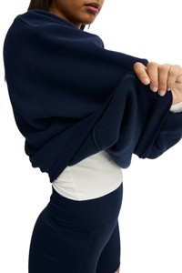 Sudadera de Cuello Redondo Azul Marino para Mujer, Logotipos Personalizados, 100% Algodón Felpa, Talla Grande, Color Sólido, Transpirable, Ropa de Invierno - Product Image 3