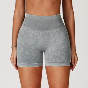 Shorts de course sans couture en spandex pour femme, effet froncé aux fesses, compression ventre plat, vêtements de sport yoga respirants, grandes tailles imprimées - Product Image 3