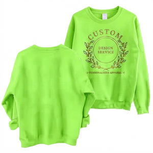 Sudadera de Forro Polar con Mangas Farol y Cuello Redondo para Mujer, Color Verde Neón, Personalizada con Logotipo, de Poliéster - Product Image 1