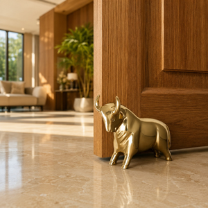 ที่กั้นประตูทองเหลืองหรูหรา แข็งแรงทนทาน ตกแต่งสวยงาม ที่ยึดประตูแบบตั้งพื้น ทันสมัย เหมาะสำหรับบ้าน สำนักงาน โรงแรม อุปกรณ์ตกแต่ง - Product Image 3