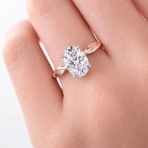 Best 2 carat Oval Cut Diamond <b>Solitaire</b> <b>Ring</b> in Rose Gold Classic Engagement <b>Ring</b> for Women Natural Diamond Jewelry - Product Image 6