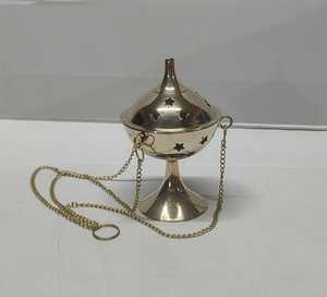 Brass Hanging Bakhoor Incense Burner <b>Star</b> Cut Spiritual Aromatherapy Holder Polished Chinese Home <b>Decor</b> - Product Image 1