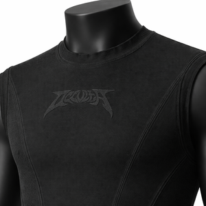 Camiseta sin mangas para hombre, diseño minimalista con costuras negras, estilo urbano, camiseta muscular, algodón premium, chaleco para gimnasio y fitness, logotipo personalizado - Product Image 6