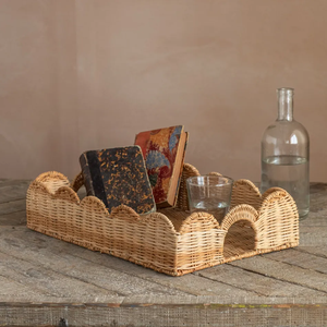 Plateau de service en rotin écologique, décoratif, de qualité supérieure, pour servir et ranger fruits, thé, café, etc. - Product Image 5
