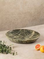 Bol en pierre naturelle verte, type plaque, centre de table décoratif en marbre pour la vente en gros