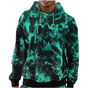 Sweat-shirt à capuche surdimensionné vintage personnalisé de haute qualité en tissu éponge épais avec broderie pour homme - Product Image 6