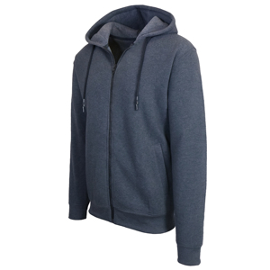 Sweat-shirt à capuche zippé pour homme, couleur vert olive foncé, en molleton de coton, coupe décontractée, pour l'automne - Product Image 3