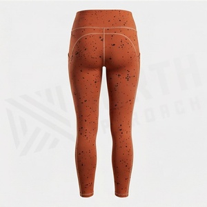 High Quality <b>Womens</b> Mid Waisted Yoga <b>Leggings</b> Solid <b>Pattern</b> Fitness Pants Workout Activewear Available Customized Color - Product Image 2