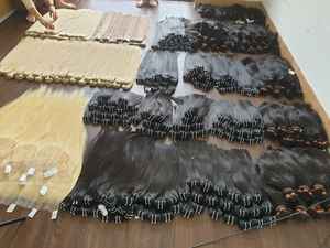 Trama de piel Remy virgen recta Natural 100%, cutícula de alta calidad, vietnamita, camboyano crudo 1B HD, modelo de encaje, paquetes humanos - Product Image 4