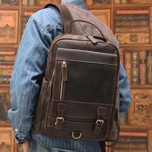 ZOLO LEATHERS Classic Vintage Luxury Crazy Horse Leather Backpack-Anti-Theft Zipper Closure Waterproof Travel Laptop <b>Bag</b> - Product Image 4
