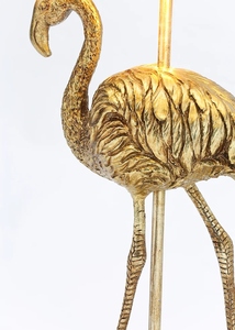 Modern Luxury Gold Flamingo Sculpture <b>Table</b> Lamp White Fabric Shade Animal Art Deco <b>Bedside</b> Living Room Home Decor Light - Product Image 3