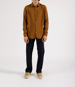 Chemise décontractée sur mesure pour homme, style rétro simple, manches trois-quarts, coupe oversize, design multi-boutons, double boutonnage - Product Image 1