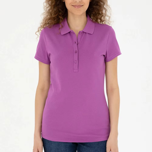 Polo de Primera Calidad para Mujer, Color Morado, Ligero y Transpirable, para Verano, Suministro de Fábrica OEM ODM - Product Image 4