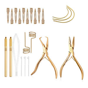 Kit de Herramientas Premium para Extensiones de Cabello con Logotipo Personalizado, Micro Anillos, Aguja de Bucle, Tubo, Alicates, Acero Inoxidable Profesional - Product Image 1