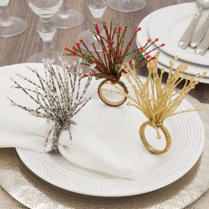 Decorative Beaded Embroidery Napkin <b>Ring</b> with <b>Unique</b> Handmade Pattern for Luxury Dining Table Settings - Product Image 5