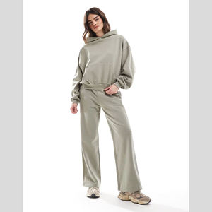 เสื้อฮู้ดและกางเกงผ้าฝ้าย100% ใส่ได้ทั้งชายและหญิงขนาดโอเวอร์ไซส์500ออกแบบได้ตามต้องการ - Product Image 2