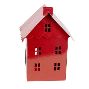 Portavelas de metal blanco con forma de casa, estilo vintage, para decoración del hogar, adorno de mesa, al precio más bajo. - Product Image 3