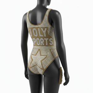 Maillot de bain femme tendance en poly-spandex premium 220 GSM, tissu extensible lisse, effet panneau cristal, logo personnalisé - Product Image 5