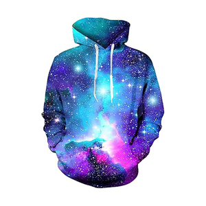 Men's <b>Galaxy</b> Printed <b>Hoodie</b> Sublimation Regular Fit Casual Knitted Polyester Breathable Spring Style with Pocket Sublimation - Product Image 5