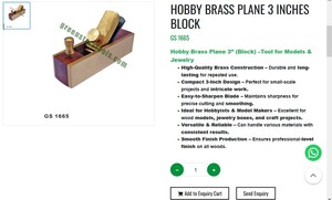 Cepillo de latón Hobby de 3 pulgadas, herramienta manual de precisión para artesanía en madera, modelismo y joyería, herramienta duradera de latón |   N.° de artículo GS-1665 - Product Image 3
