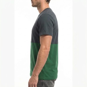 T-shirt à manches courtes pour homme, col rond, coloris vert et noir, coupe classique, tricoté, décontracté, pour le streetwear et le confort au quotidien - Product Image 3