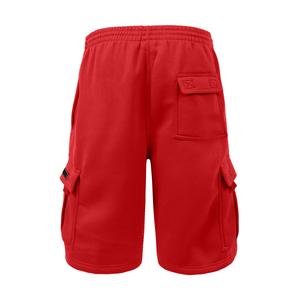 Shorts cargo orange pour homme, couleur unie, taille à cordon, style décontracté, tissu en coton avec poches latérales, short pour homme - Product Image 5