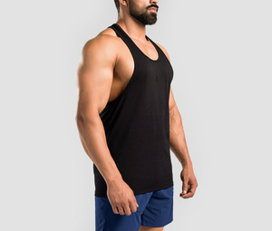 เสื้อยืดออกกำลังกายผู้ชายแบบสั่งทำพิเศษ เนื้อผ้ายืดหยุ่นสูง แห้งเร็ว ไม่มีแขน เหมาะสำหรับวิ่งและออกกำลังกายในยิม - Product Image 2