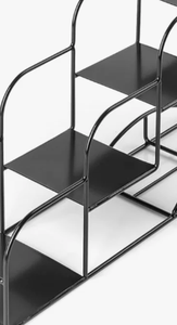 Elegant <b>Black</b> Metal 4-Tier Countertop Storage Rack Durable Iron Step Display <b>Shelf</b> for <b>Bathroom</b> Kitchen Countertop Decor - Product Image 3