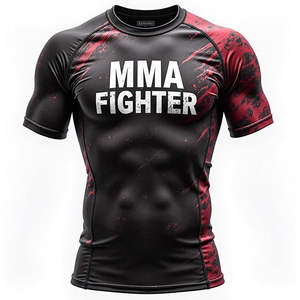 สินค้ามาใหม่ คุณภาพพรีเมียม เสื้อรัดกล้ามเนื้อ FIVE B SPORTING MMA สำหรับกีฬา MMA พิมพ์โลโก้ได้ตามต้องการ ผลิตจากผ้าสแปนเด็กซ์/โพลีเอสเตอร์ ยืดหยุ่น แห้งเร็ว สำหรับทุกเพศ - Product Image 1